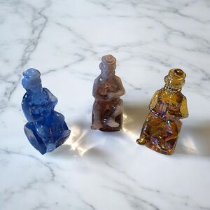 Mosser Slag Glass Clowns Set Of 3 Rufus, Von & Xxey 1980s